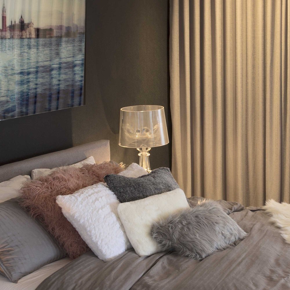 Set of Two Ivory Faux Fur Throw Pillow