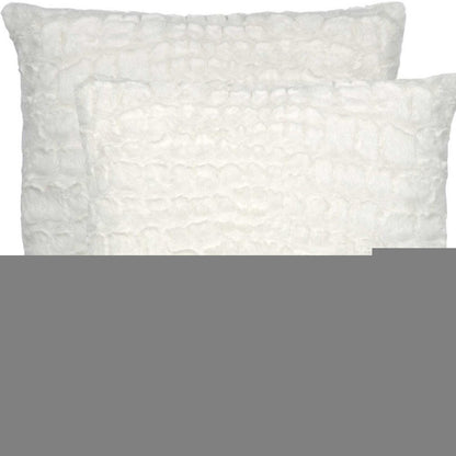 Set of Two Ivory Faux Fur Throw Pillow