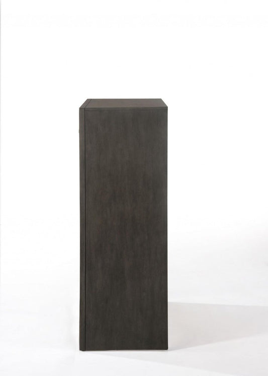 32" Gray Wood Five Drawer Dresser