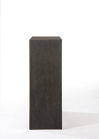 32" Gray Wood Five Drawer Dresser