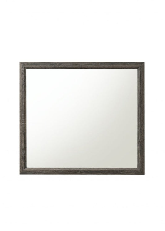 35" Gray Wood Framed Accent Mirror
