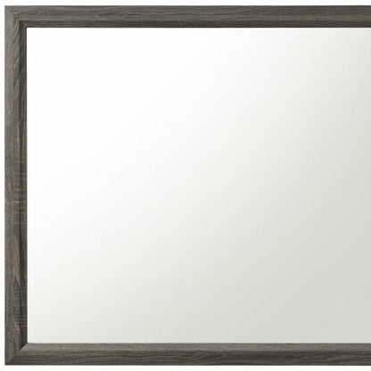 35" Gray Wood Framed Accent Mirror