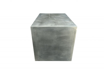71" Silver Aluminum Writing Desk