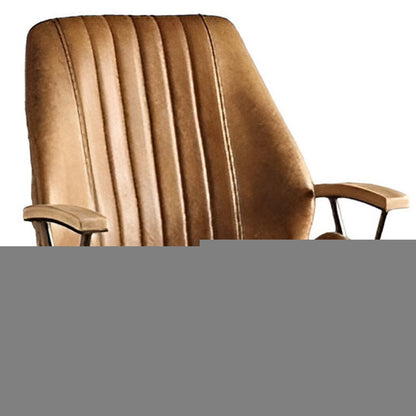 Coffee and Black Adjustable Swivel Faux Leather Rolling Office Chair