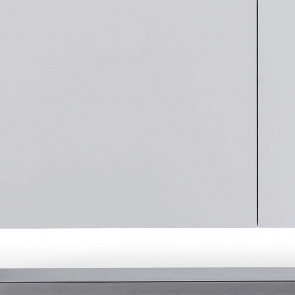 91" White Glass Frame Console Table