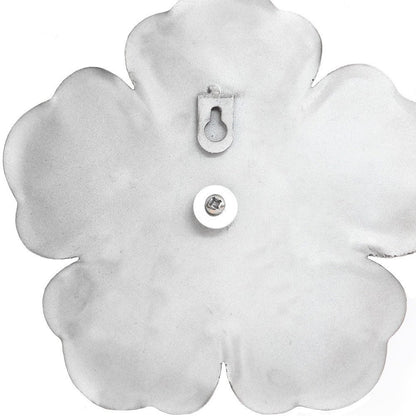 Set of Three 8" x 8" White Metal Flower Wall Decor