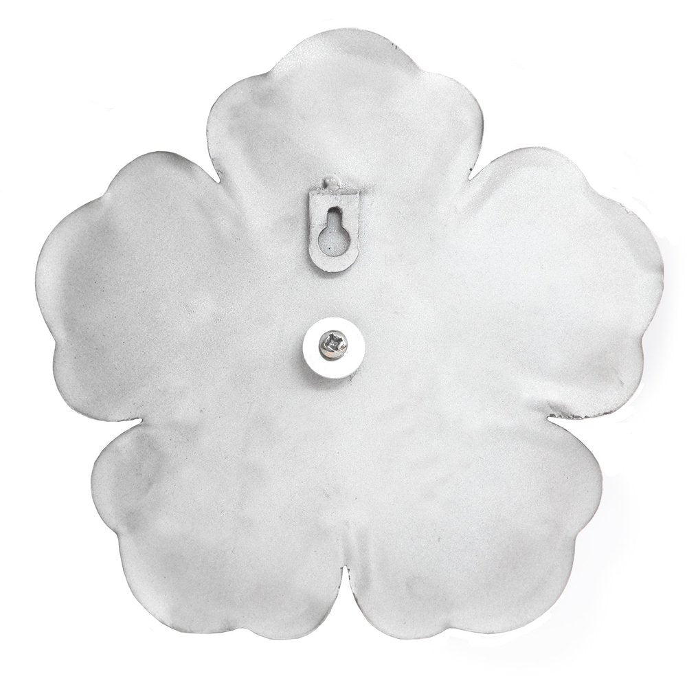 Set of Three 8" x 8" White Metal Flower Wall Decor