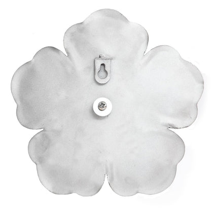 Set of Three 8" x 8" White Metal Flower Wall Decor
