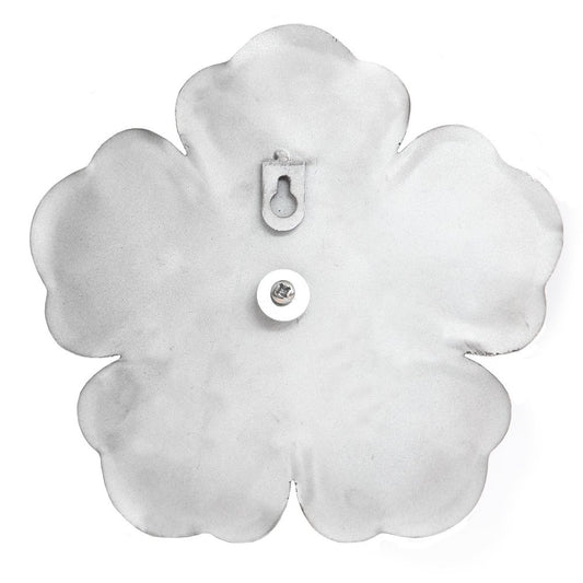Set of Three 8" x 8" White Metal Flower Wall Decor