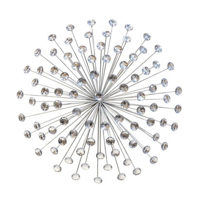 24" Contemporary Silver And Faux Crystal Bling Wall Decor