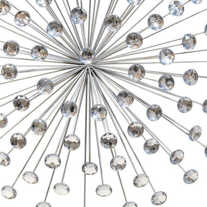 24" Contemporary Silver And Faux Crystal Bling Wall Decor