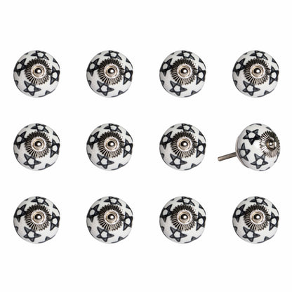 1.5" X 1.5" X 1.5" White Teal And Gold  Knobs 12 Pack