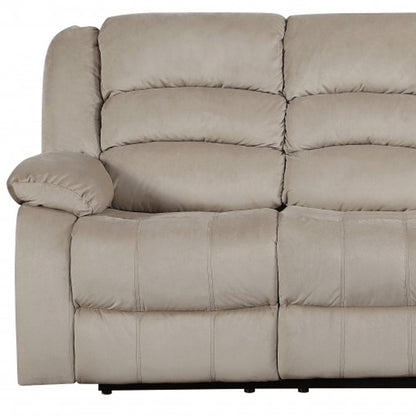 40" Contemporary Beige Fabric Sofa