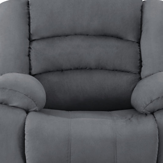 37" Gray Microsuede Manual Gliding Recliner