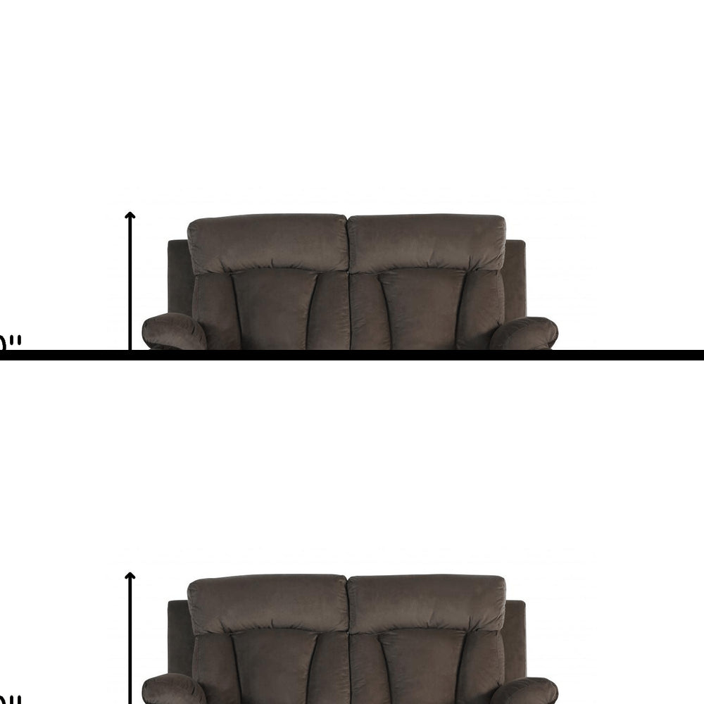 40" Modern Brown Fabric Loveseat
