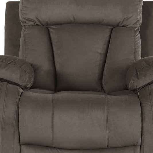 39" Brown Microsuede Manual Gliding Recliner