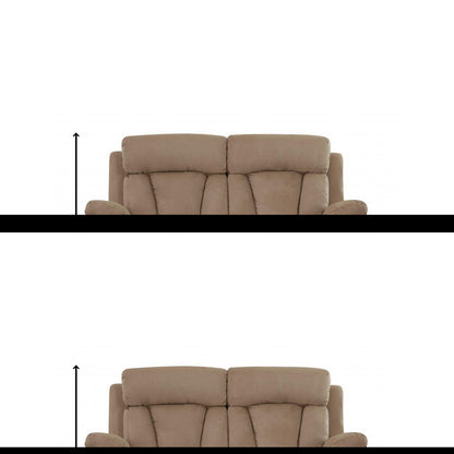 63" Beige Leather Match Recliner
