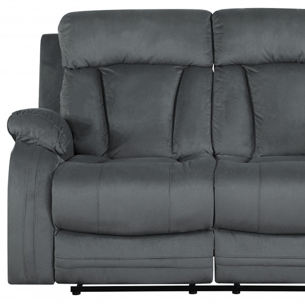 40" Modern Grey Fabric Loveseat