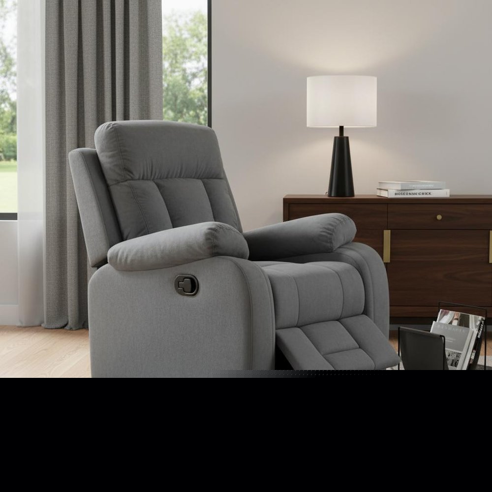 40" Modern Grey Fabric Loveseat