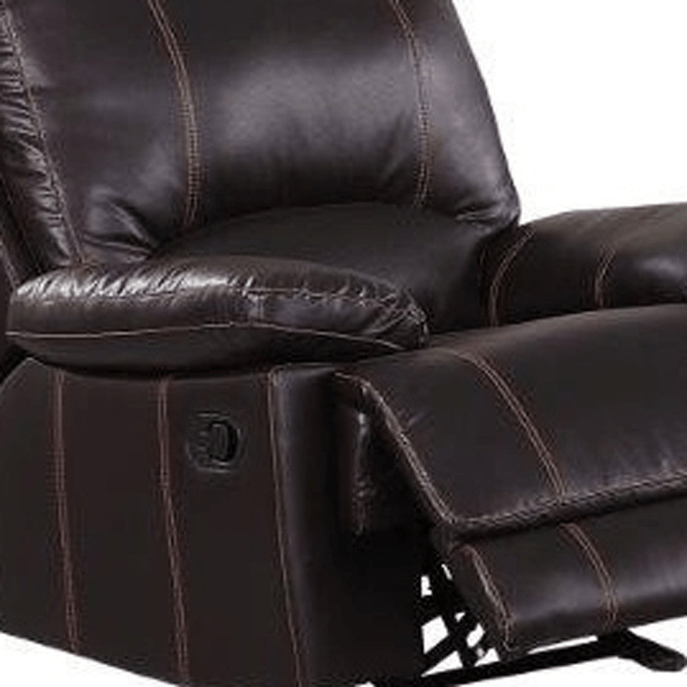 Three Piece Indoor Brown Faux Leather Six Person Seating Set