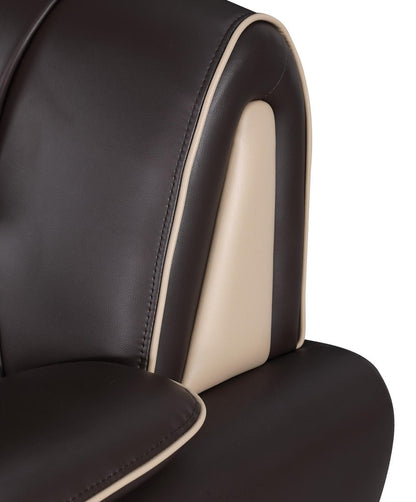 47" Brown And Silver Leather Match Club Chair