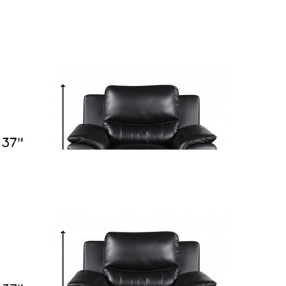 48" Black And Silver Leather Match Club Chair