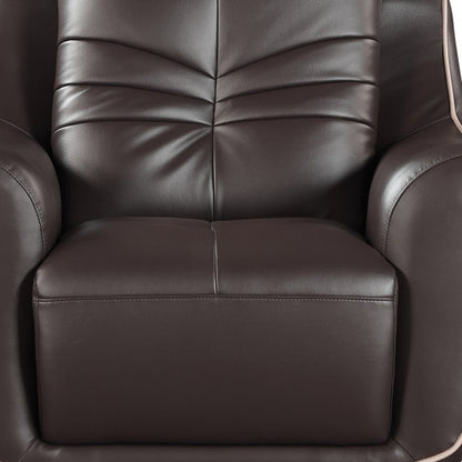 49" Brown Tufted Leather Match Club Chair
