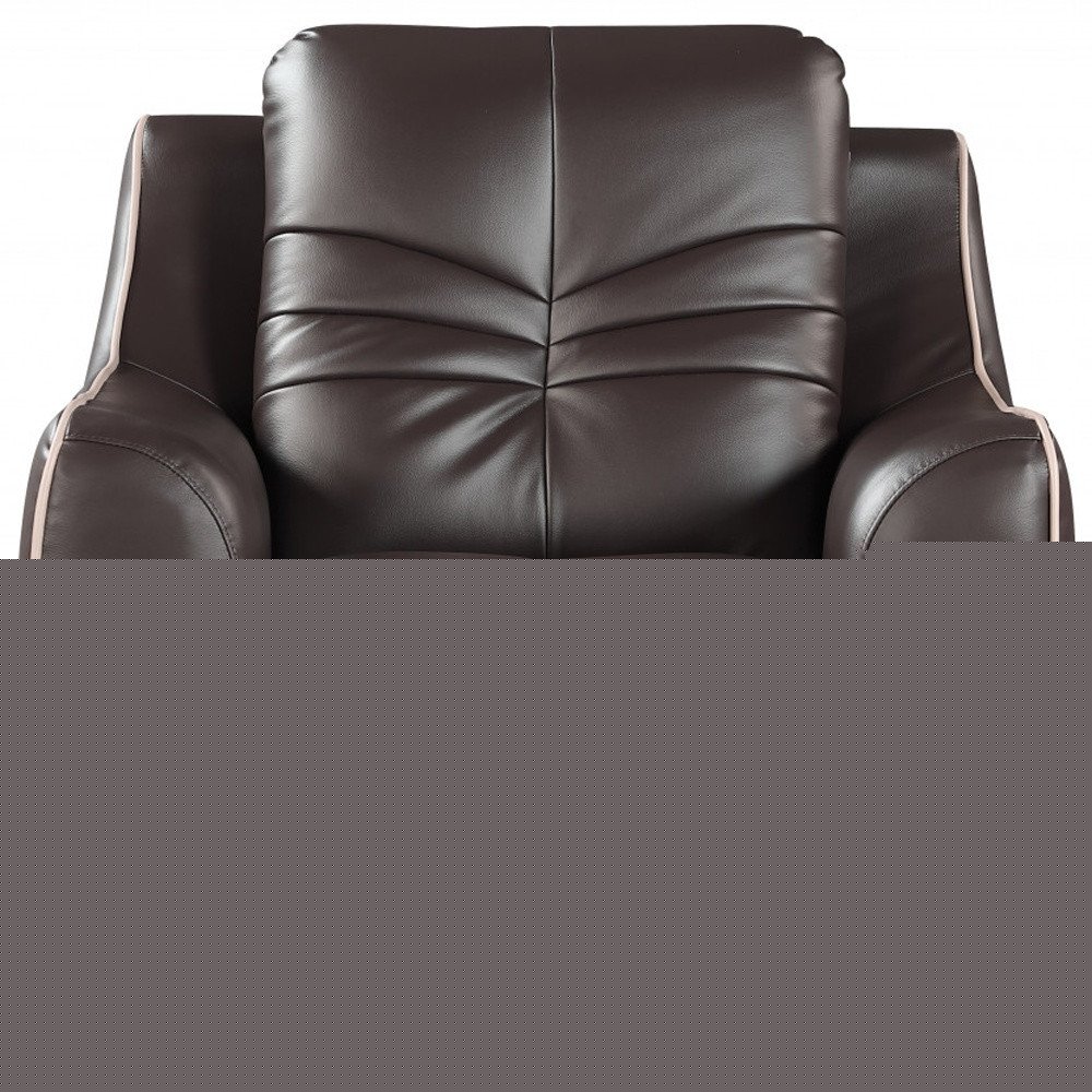 49" Brown Tufted Leather Match Club Chair