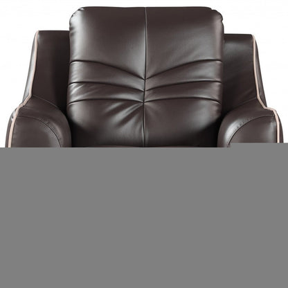 49" Brown Tufted Leather Match Club Chair
