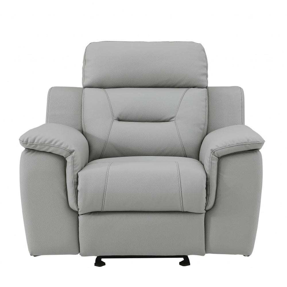 41" Grey Fascinating Leather Reclining Chair.