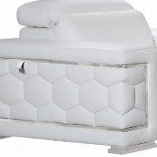 Three Piece Indoor White Italian Leather Six Person Seating Set