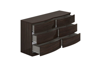 59" Brown Solid Wood Dresser