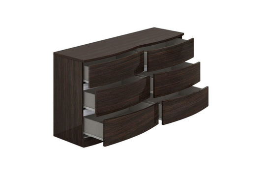 59" Brown Solid Wood Dresser