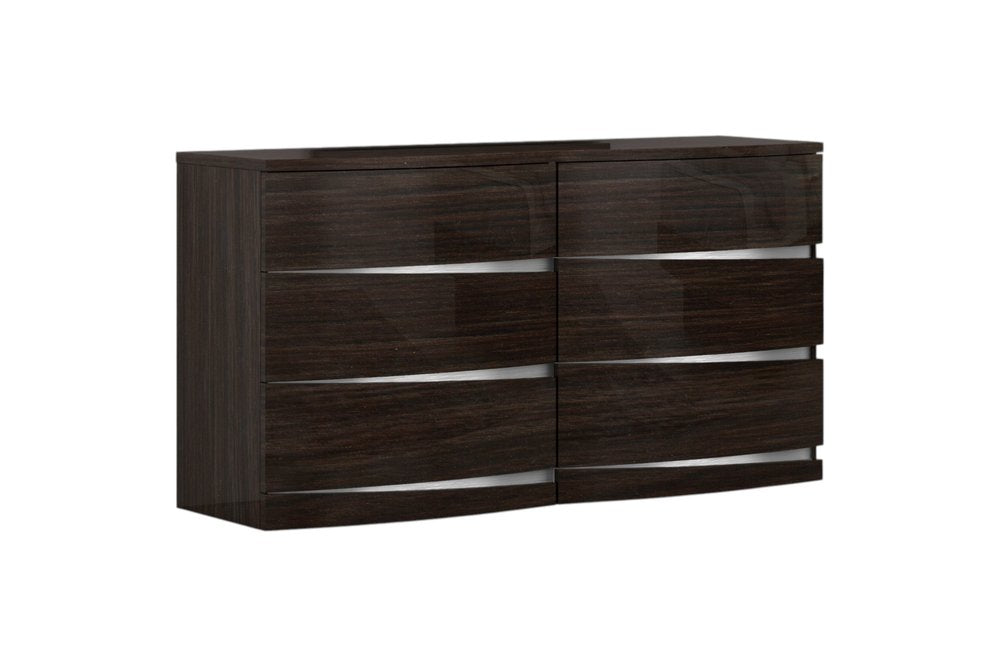 59" Brown Solid Wood Dresser