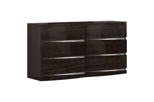 59" Brown Solid Wood Dresser