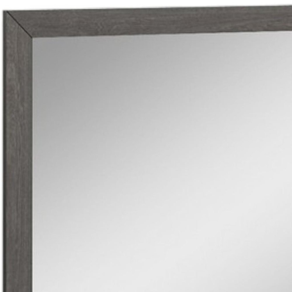 43" Gray Wood Dresser Mount Framed Mirror