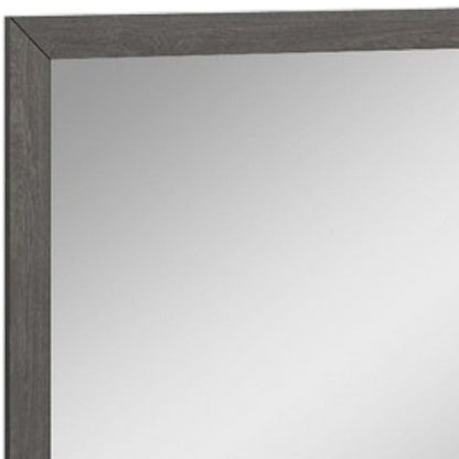 43" Gray Wood Dresser Mount Framed Mirror