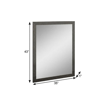 43" Gray Wood Dresser Mount Framed Mirror