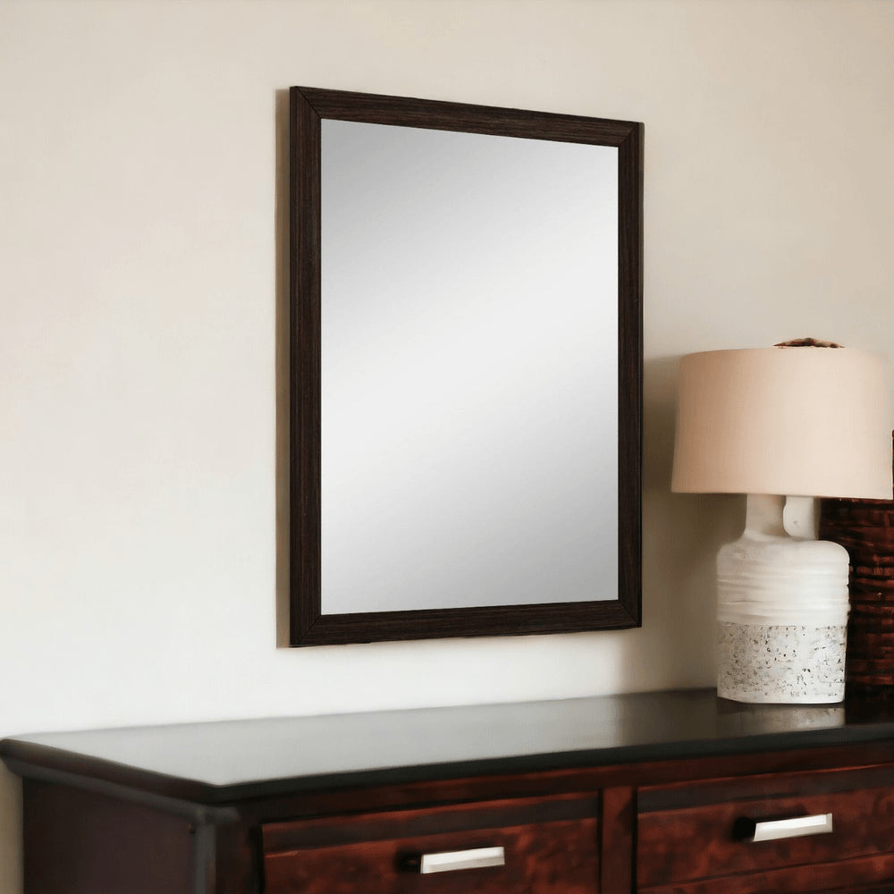 43" Dark Brown Framed Dresser Mirror