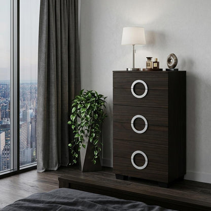 25" Brown Wood Six Drawer Dresser