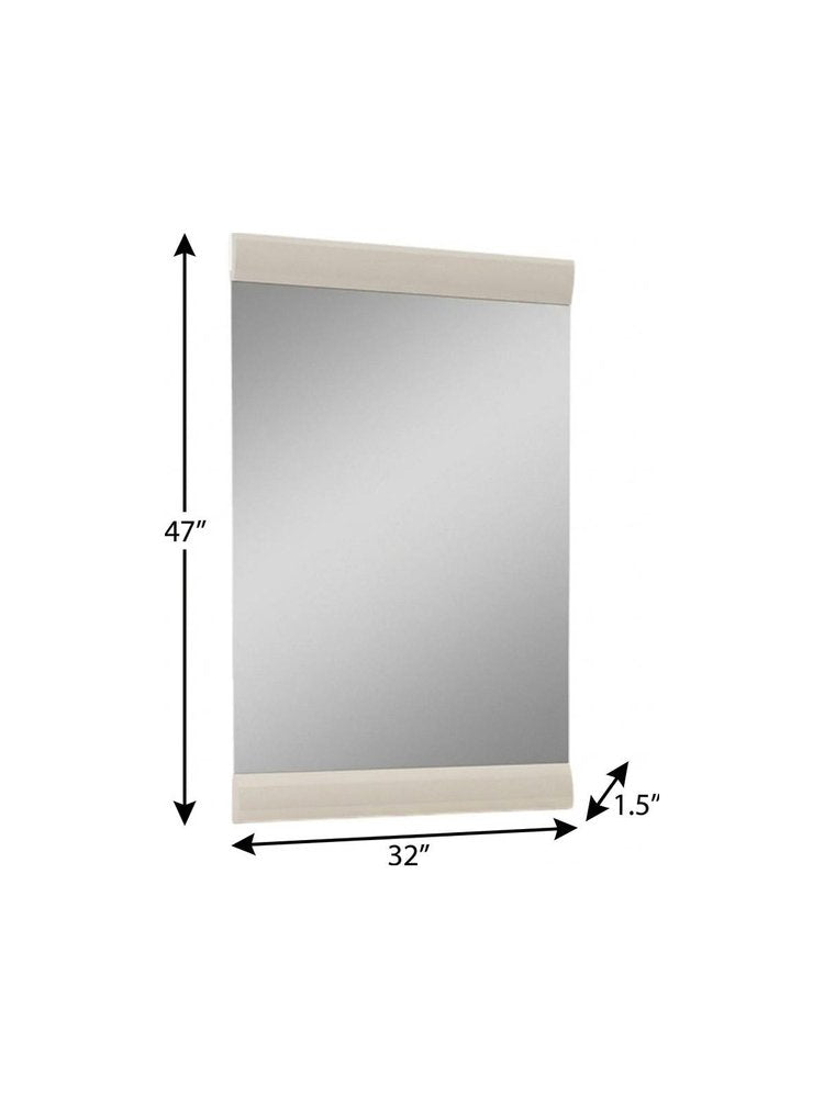 47" Beige Wood Dresser Mount Framed Mirror