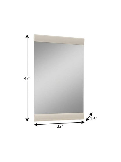 47" Beige Wood Dresser Mount Framed Mirror