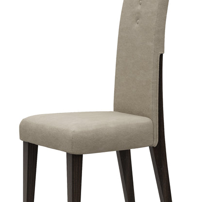 Set of Two Brown And Espresso Upholstered Microfiber Dining Side Chairs