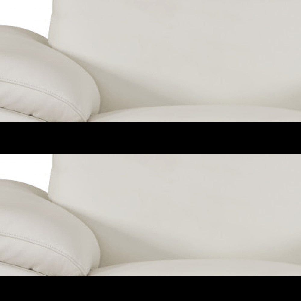 Three Piece Indoor White Italian Leather Six Person Seating Set