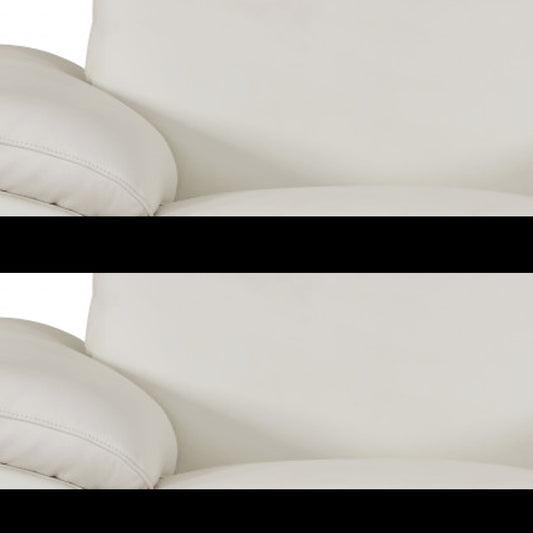 Three Piece Indoor White Italian Leather Six Person Seating Set