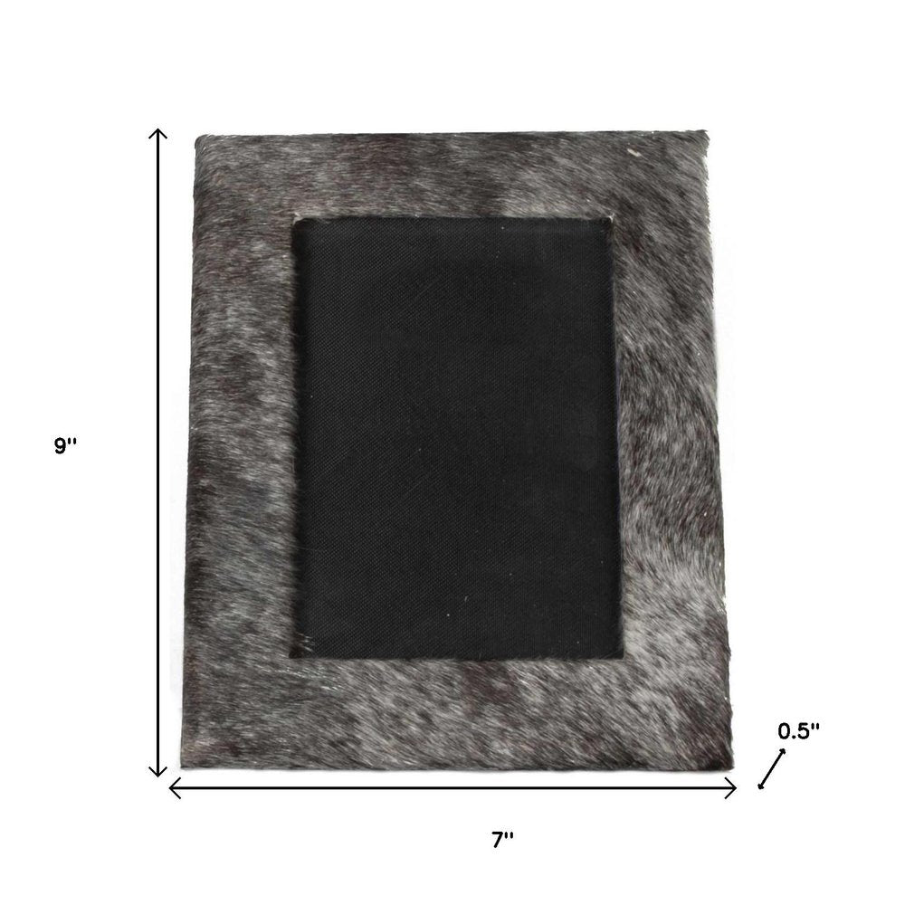 4" x 6" Gray Cowhide Tabletop Picture Frame with Mat