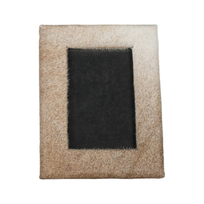 4" x 6" Gray Cowhide Tabletop Picture Frame with Mat