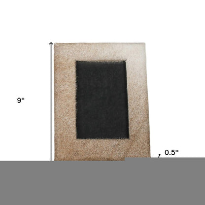 4" x 6" Gray Cowhide Tabletop Picture Frame with Mat