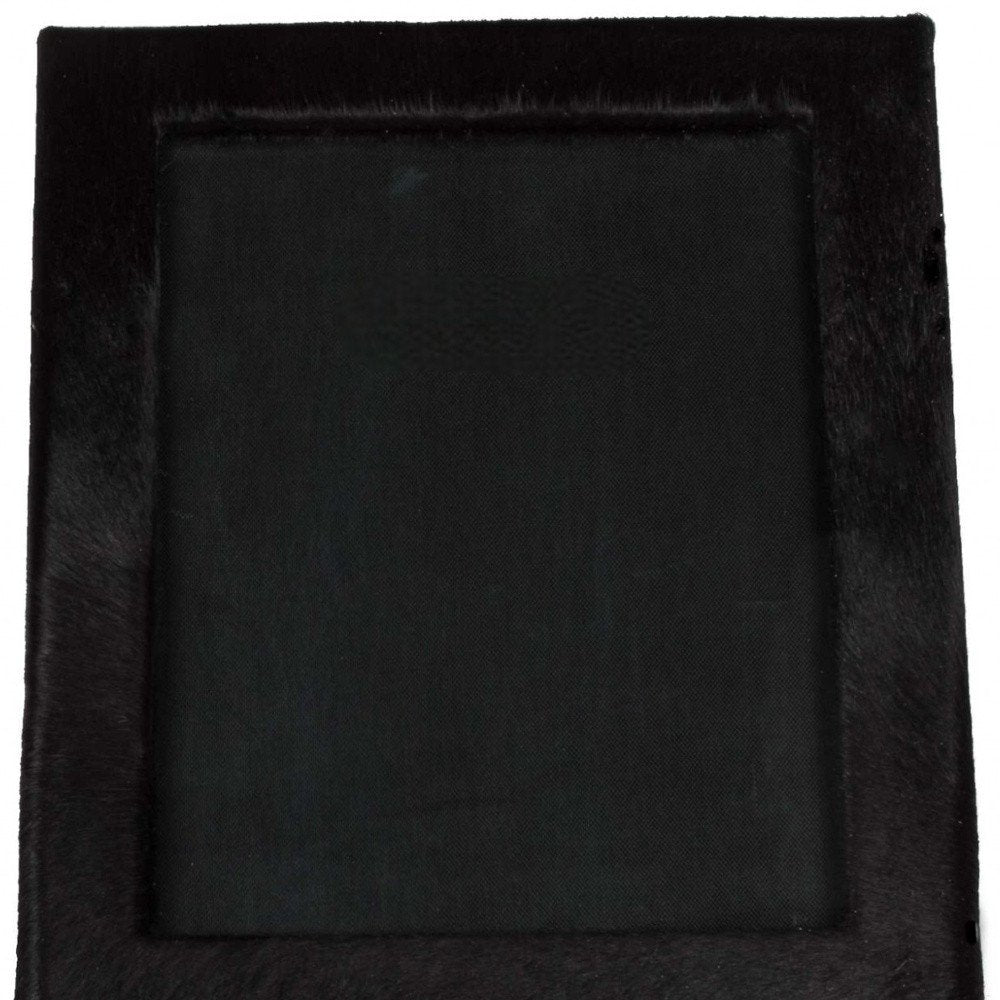 8" x 10" Black Cowhide Hanging & Tabletop Picture Frame with Mat