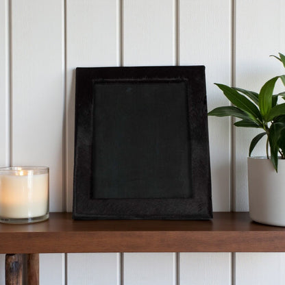 8" x 10" Gray Cowhide Tabletop Picture Frame with Mat